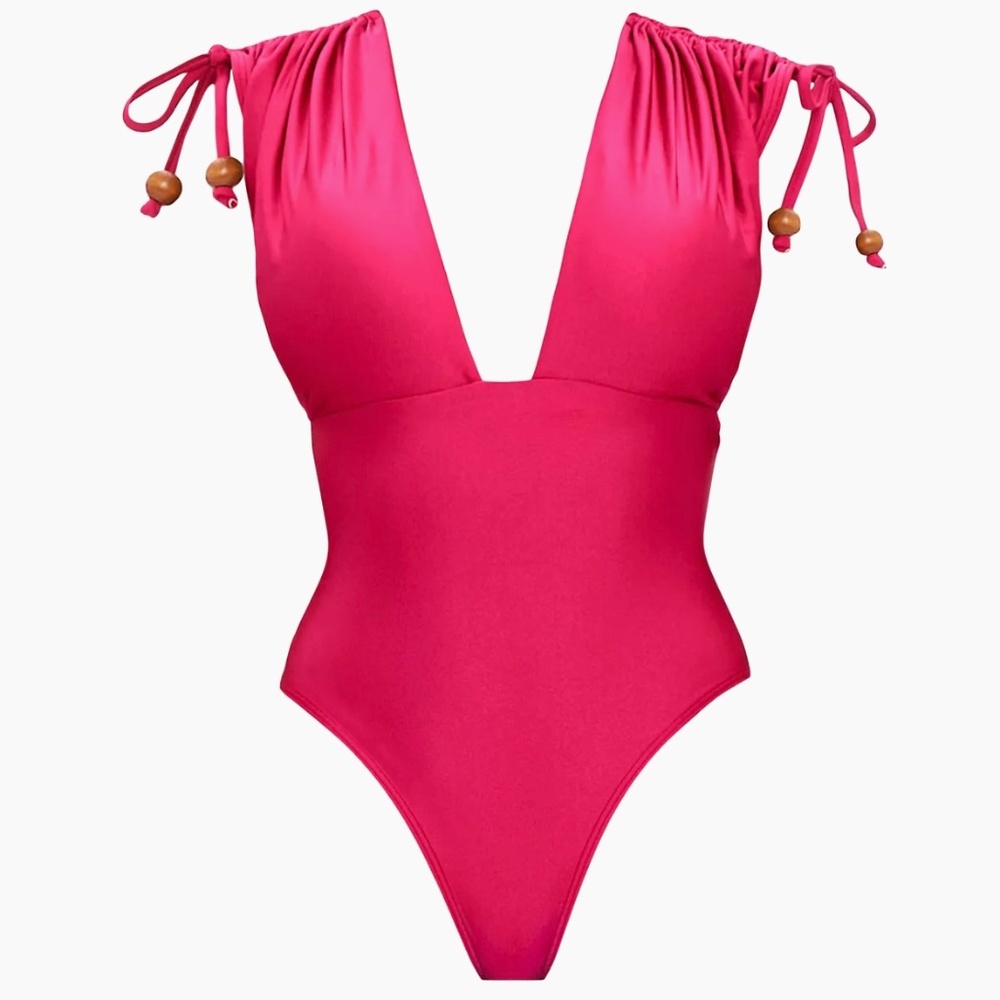 NEW Andrea lyamah Roba Drawstring One-Piece Swimsuit